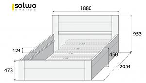 Solwo Design Postel ALEXIA BOX (BUK, DUB) Materiál: Buk cink, Povrchová úprava: Přírodní provedení, Specifikace: 140x200