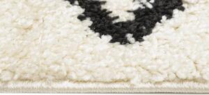 Makro Abra Kusový koberec Shaggy DELHI 6063A krémový černý Rozměr: 60x100 cm