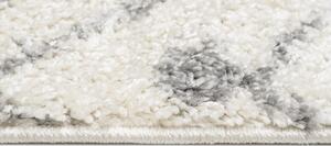Makro Abra Kusový koberec Shaggy DELHI 4084B krémový šedý Rozměr: 60x100 cm