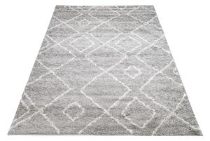 Makro Abra Kusový koberec Shaggy DELHI 4003A šedý stříbrný Rozměr: 140x200 cm