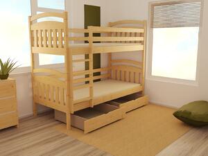 Vomaks unit, s.r.o. Patrová postel PP 003 Povrchová úprava: surové dřevo, Prostor mezi lůžky: 80 cm, Rozměr: 80 x 180 cm