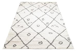Makro Abra Kusový koberec Shaggy DELHI 4078A krémový šedý Rozměr: 60x100 cm