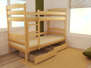 Vomaks unit, s.r.o. Patrová postel PP 004 Povrchová úprava: surové dřevo, Prostor mezi lůžky: 80 cm, Rozměr: 90 x 200 cm
