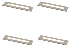 Sada 4 moderních zemních bodových světel ocel 30 cm vč. LED IP65 - Eline