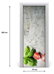 Fototapeta na dveře samolepící rajčata a bazalka 75x205 cm