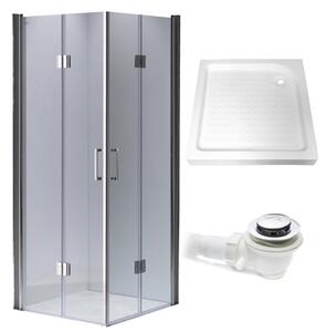 BPS-koupelny Čtvercový sprchový kout HYD-SK1290B 90x90 chrom/transparent + vanička HYD-SSV-SXL02B bílá