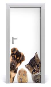 Samolepící fototapeta na dveře Domácí zvířata 75x205 cm
