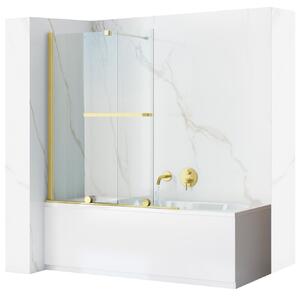 Posuvná vanová zástěna REA FABIAN 100 cm, zlatá kartáčovaná/transparent
