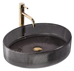 Skleněné umyvadlo na desku REA MIRELLA BLACK 49,5x38 cm, černé