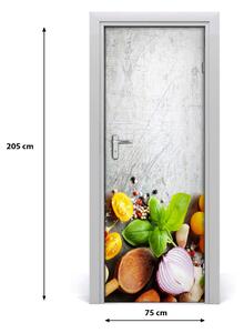 Fototapeta na dveře do domu samolepící zelenina 75x205 cm