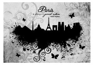 Fototapeta - Paříž je vždy dobrý nápad - černobíle + zdarma lepidlo - 200x140