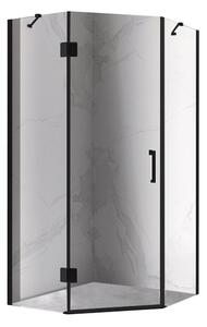 BPS-koupelny Pětiúhelníkový sprchový kout HYD-PK10C 100x100 černá/transparent - bez vaničky