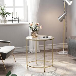 Odkládací stolek Skleněný Glamour Zlatý Ø 50 cm GLAM