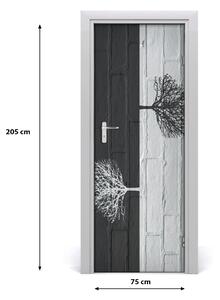 Samolepící fototapeta na dveře Stromy na zdi 75x205 cm