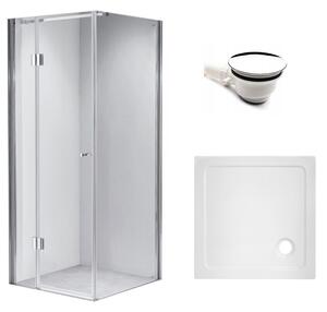 BPS-koupelny Čtvercový sprchový kout HYD-SK1390A 80x80 chrom/transparent + vanička HYD-SSV-ST02A bílá