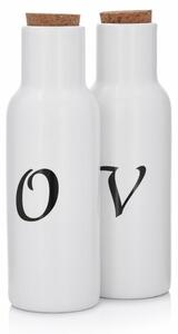 Sada 2 porcelánových lahví na olej a ocet 300ml bílá Olja DUKA (Barva - bílá,porcelán)