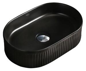 BPS-koupelny Keramické umyvadlo na desku HYD-EX-MTB-490 49x31 cm, černé matné