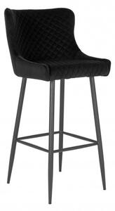House Nordic Barová židle DALLAS samet černý, černá podnož