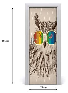Samolepící fototapeta na dveře Sovy s brýlemi 75x205 cm
