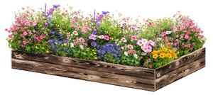 ATMOWOOD Dřevěný vyvýšený záhon 160 x 100 x 20 cm - opálený hnědý