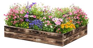 ATMOWOOD Dřevěný vyvýšený záhon 120 x 80 x 20 cm - opálený hnědý