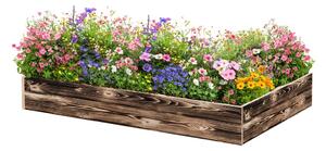 ATMOWOOD Dřevěný vyvýšený záhon 140 x 80 x 20 cm - opálený hnědý