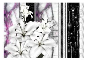 Fototapeta - Plačící lilie na fialovém mramoru + zdarma lepidlo - 200x140