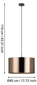 Eglo 39356 - Lustr na lanku SAGANTO 1 1xE27/60W/230V měděná