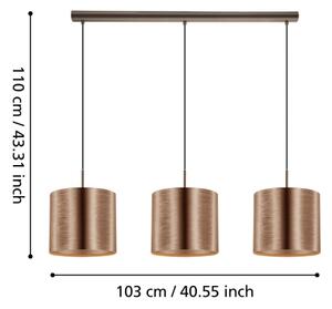 Eglo 39357 - Lustr na lanku SAGANTO 1 3xE27/60W/230V měděná