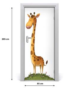 Samolepící fototapeta na dveře Žirafa 85x205 cm