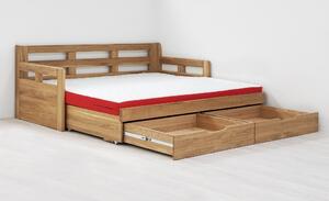 BMB Tandem Harmony rozkládací postel s područkami - buk Moření: Lak, Provedení: Jádrový buk cink, Typ: oblé rohy, Rozměr: 80/160 x 200 cm