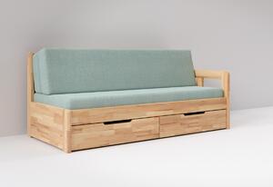 BMB Tandem Harmony rozkládací postel s pravou područkou - buk Moření: Lak, Provedení: Jádrový buk cink, Typ: oblé rohy, Rozměr: 80/160 x 200 cm
