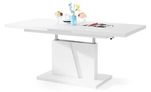 Rozkládací konferenční/jídelní stůl se zveda. deskou NINO 120/150/180x70 cm bílá