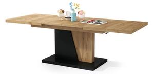 Rozkl. konfer./jídel. stůl se zved. desk. NINO 120/150/180x70 cm dub craft/černá