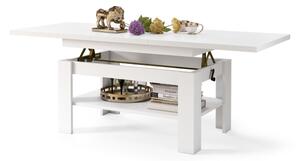 Rozkládací konferenční se zvedací deskou ROY 130/170x65 cm bílá