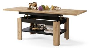 Rozkládací konferenční se zvedací deskou ROY 130/170x65 cm dub craft/černá