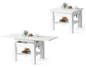 Rozkládací konferenční stůl se zvedací deskou CALEB 75/150x75 cm bílá