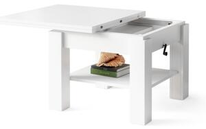 Rozkládací konferenční stůl se zvedací deskou CALEB 75/150x75 cm bílá
