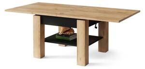 Rozkládací konferenční stůl se zvedací deskou CALEB 75/150x75 cm dub craft/černá