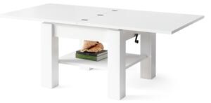 Rozkládací konferenční stůl se zvedací deskou CALEB 75/150x75 cm bílá