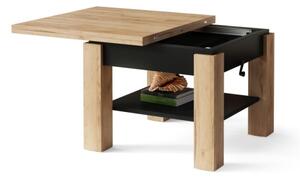 Rozkládací konferenční stůl se zvedací deskou CALEB 75/150x75 cm dub craft/černá