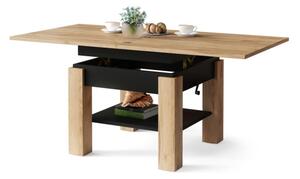 Rozkládací konferenční stůl se zvedací deskou CALEB 75/150x75 cm dub craft/černá