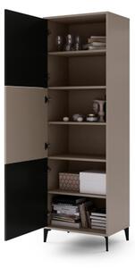Skříňka RONJA 63x195x43 cm taupe/černá