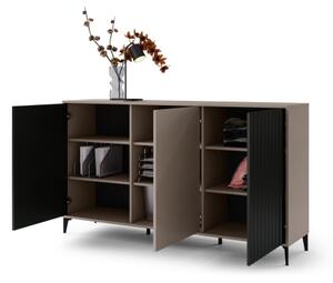 Komoda RONJA 182x102x43 cm taupe/černá