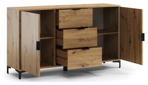 Komoda se zásuvkami a dvířky LORA 150x85x40 cm dub artisan
