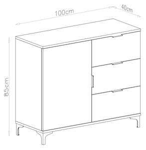 Komoda se zásuvkami LORA 100x85x40 cm dub artisan