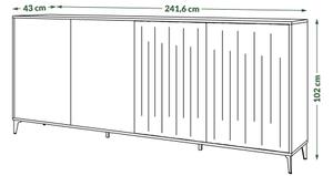 Komoda RONJA 242x102x43 cm taupe/černá