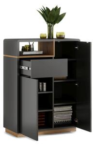 Komoda se zásuvkou FRED 90x120x45 cm antracit/dub artisan