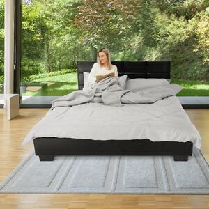 Manželská postel 160x200 cm černá ekokůže s roštem TK3000