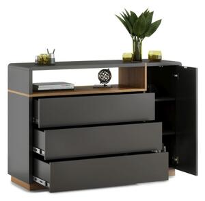 Komoda se zásuvkou FRED 135x94x45 cm antracit/dub artisan